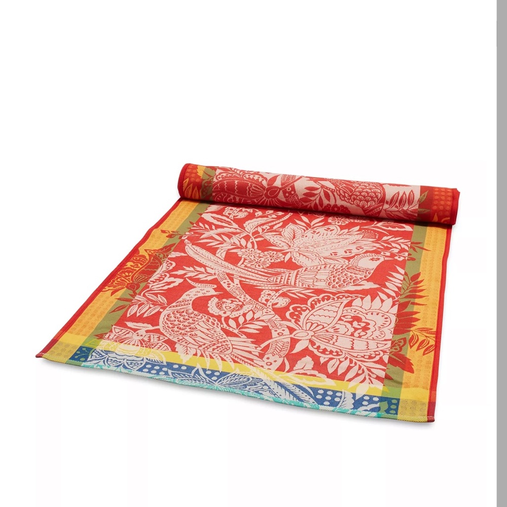 Beautiful Sur La Table Bird of Paradise Jacquard Runner.